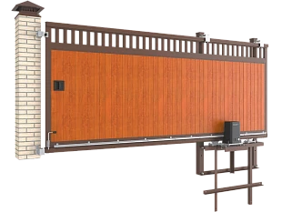 Автоматические откатные ворота Дорхан под дерево SLG-A, 4100х3200